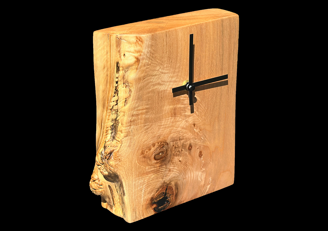Live Edge Solid Maple Clock
